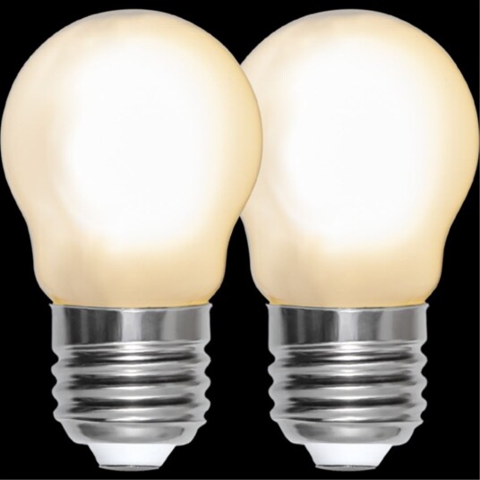 LED pære E27 G45 frostet 2 pakning
