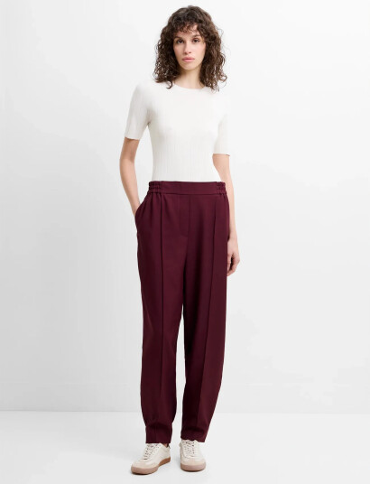 French Connection Twyla Suiting Barrel Leg Trous Burgundy M French Connection Twyla Suiting Barrel Leg Trous Burgundy M