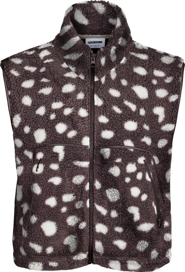 NOISY MAY Nmmasey Aop Short Teddy Vest Noos   CHOCOLATE BROWN   XL
