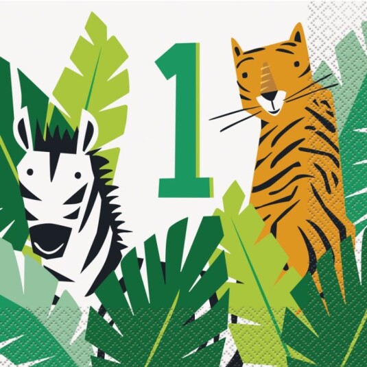Servietter 1 År Safari Pk/8 