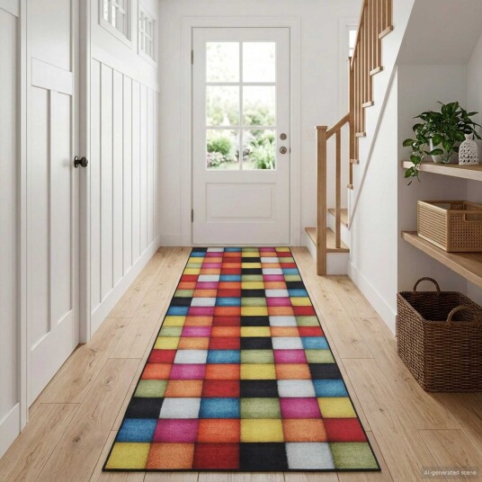 vidaXL Teppe Runner LESAKA fargerik 50 x 200 cm Diamant fløyel