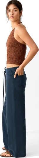 Mango Low Rise Tie Jeans Grey 34