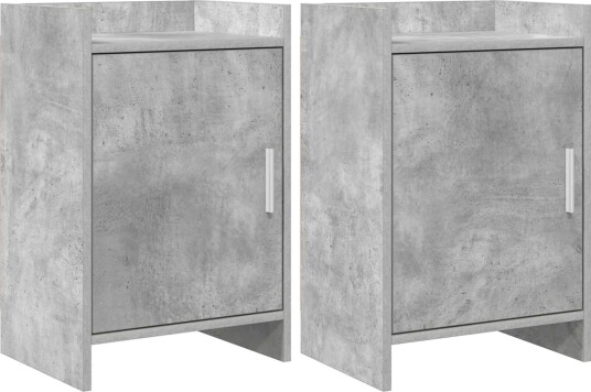  Nattbord 2 pcs Betonggrå 40 x 30 x 60 cm Konstruert tre