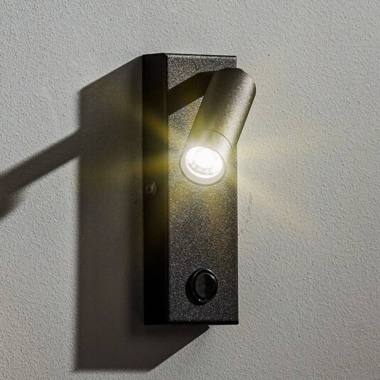 TK Lighting LED-vegglampe Enzo kantet med bryter svart