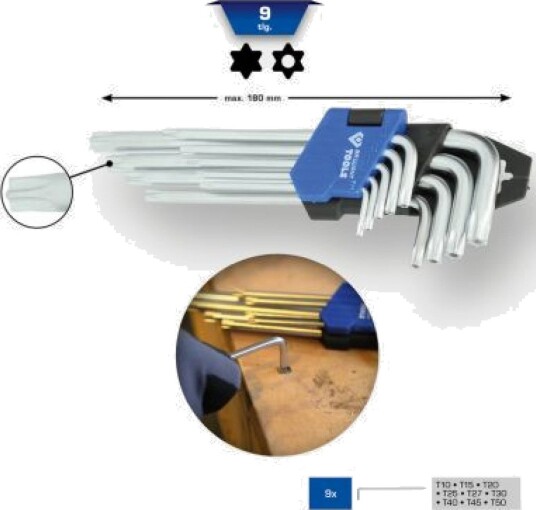 Ks Tools Torx L-Nøkkelsett 9 Deler Kort Håndverktøy Bt044009