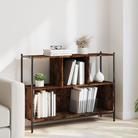 Bokhylle røkt eik 102x28x77,5 cm konstruert tre 8721012339514