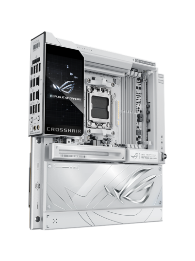 ASUS ROG CROSSHAIR X870E GLACIAL Hovedkort AM5 DDR5 E-ATX med USB4 og Wi-Fi 7