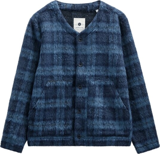 Anerkjendt Akdan Heavy Twill Check Overshirt Blue XXL