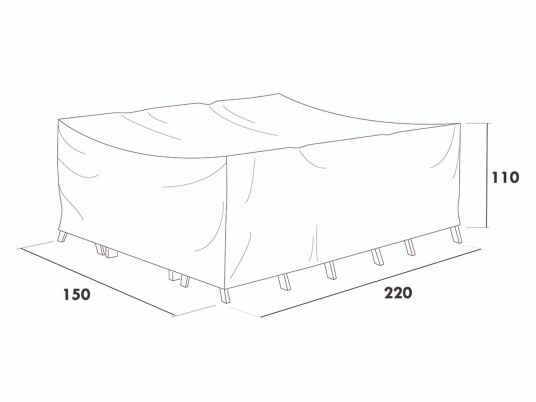 Hillerstorp Møbelbeskyttelse Til spisegruppe 220 x 150 cm H110 cm Grå