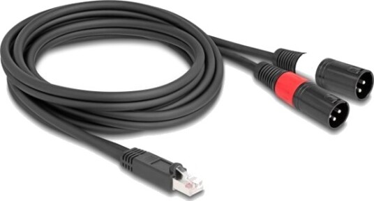 Delock Nettverkskabel Rj-45 Hann Plug Til Xlr3 Hann Plug 2 M 6 Mm Skjermet Cat 5 Svart