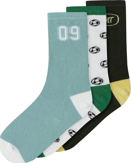 Name It Sokker 3 pack NkmLoic Cloud Danser/Green Miljø/P Name It 37/39 Sokker Grønn Gul Hvit Lyseblå Svart 37 39