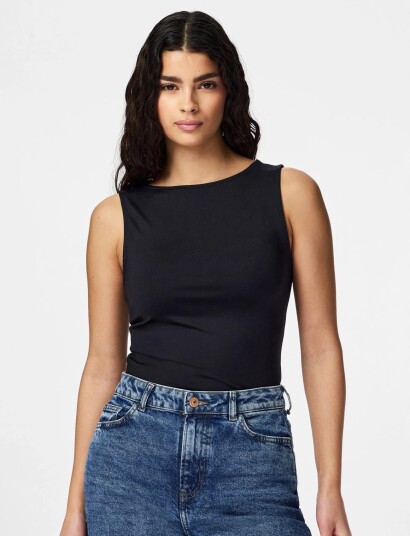 Pieces Pclula Sl Reversible Tanktop Jrs Noos   Black   XXL