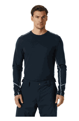 Helly hansen Lifa Merino Midweight Crew ulltrøye herre Mørk blå S