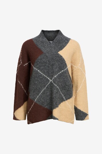 Object Pullover objZena Knit L/S LO Grå Object Pullover objZena Knit L/S LO Grå