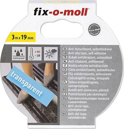Fix O Moll Antisklitape Klar 3m x 19mm