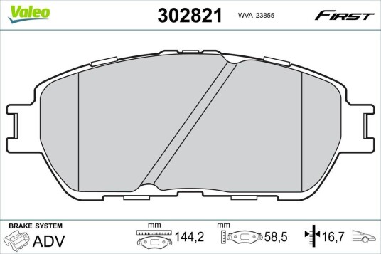 Bremseklosser VALEO 302821