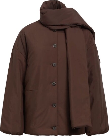 Object Objgemmi L/S Lo Scarf Jacket Noos SEAL BROWN 36