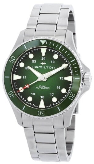Hamilton Herreklokke H82525160 Khaki Navy Scuba Grønn/Stål Ø43 mm Hamilton Herreklokke H82525160 Khaki Navy Scuba Grønn/Stål Ø43 mm