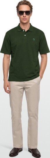 Maison Kitsune Bold Fox Head Patch Oversize Polo Khaki green L