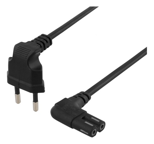 Deltaco ojordad apparatkabel, 5m, CEE 7/16 - IEC 60320 C7, svart