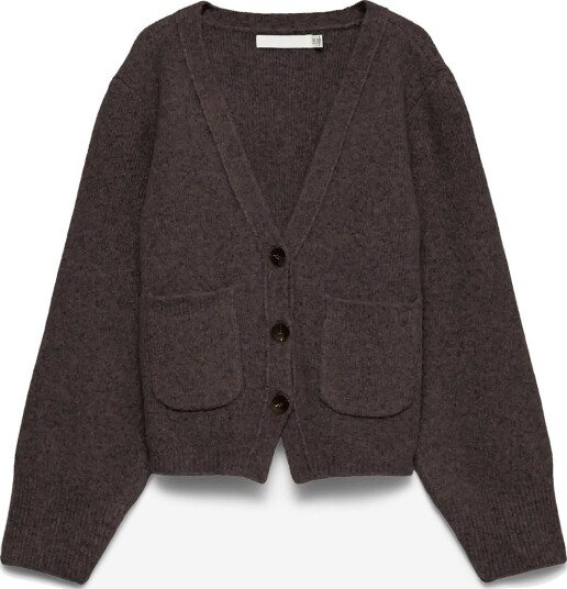 Vero Moda Vmportofino Ls V Neck Cardigan Prm   CHOCOLATE TORTE   S
