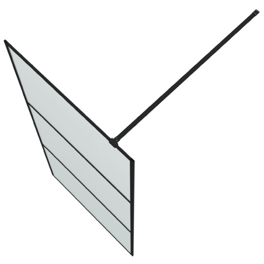 Dusjvegg svart 90x195 cm frostet ESG-glass
