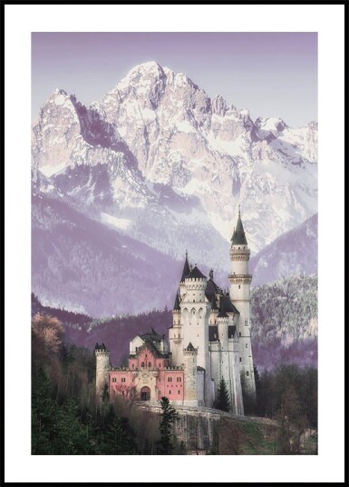 Neuschwanstein Castle and Alpine Mountains Plakat Plakat / 100x150cm