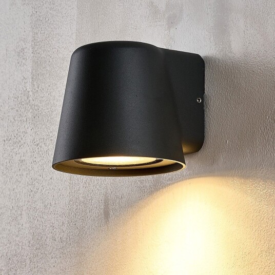 GU10 vegglampe Sort IP65 inne/ute uten lyskilde