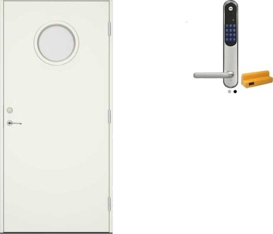 Ytterdør Swedoor Clever-Line+ Sibbo med Yale Doorman Classic Home