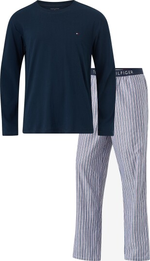 Tommy Hilfiger Pysjsett Ls Woven Pj Set Print Blå