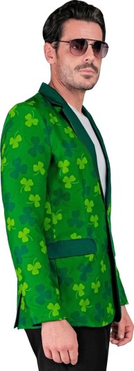 Grønn Saint Patrick"s Dressjakke med Trekløver Motiver til Herre Grønn Saint Patrick"s Dressjakke med Trekløver Motiver til Herre