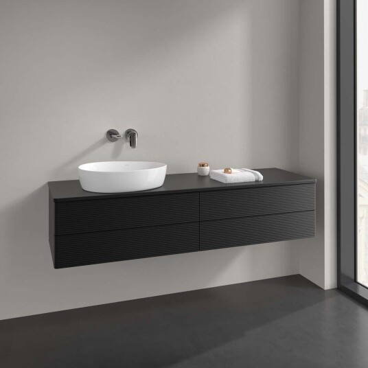 Villeroy & Boch  Antao Servantskap med 4 skuffer 160x50x36 cm m/lys Sort Matt