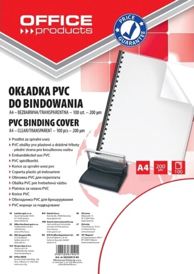 Office Products Innbindingspermer/Pvc A4 200 Mikron 100 Stk. Transparent 20222015 90