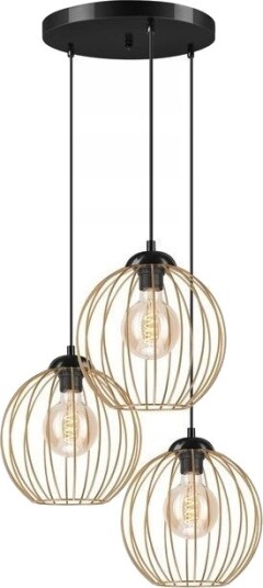 Tak /Hengelampe Lamkur Lamkur Zoya 45443 Metall Pendellampe Loftbur 3X60w E27 Sort/Gull