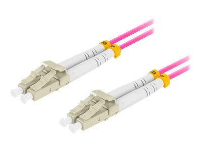 Lanberg - Patchkabel - Lc/Upc Multimodus (Hann) Til Lc/Upc Multimodus (Hann) - 2 M. - 3 Mm - Fiberoptikk - Dupleks - 50 / 125 My - Om4 - Halogenfri - Fiolett