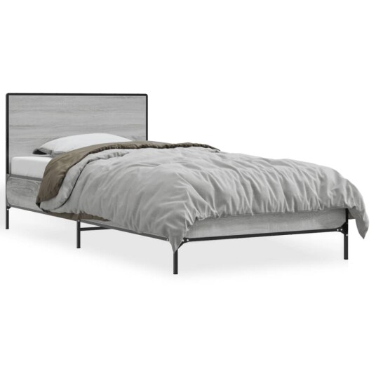  Sengeramme grå sonoma 75x190 cm konstruert tre og metall 8721102445385