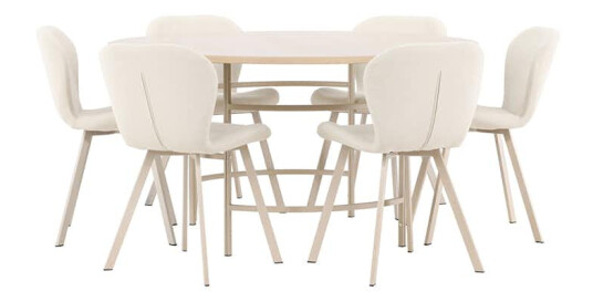Spisegruppe Venture Home Copenhagen Ø140 cm med 6st Lilja Spisestoler