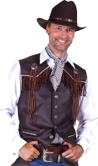 Thetru B.v. Cowboy Vest Herre Brun Deluxe Small 2285-1300-000S
