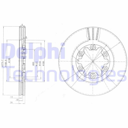 Bremseskive DELPHI BG3809 Bremseskive DELPHI BG3809