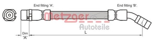 Bremseslange METZGER 4112834 Bremseslange METZGER 4112834