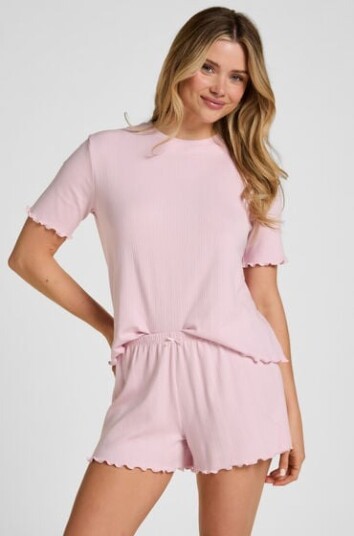 Hunkemöller Pyjama Short Pointelle Rosa