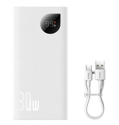 Baseus Powerbank Hurtiglading Power Bank Baseus Adaman2 10000Mah 30W (Hvit)