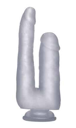 Realcock DP dildo 9" klar