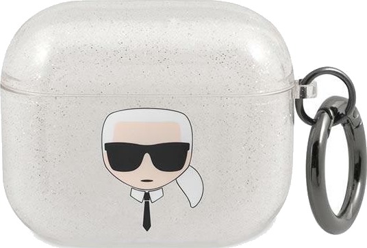 Karl Lagerfeld Beskyttelsesetui Kla3ukhgs Glitter Til Airpods 3 Sølv