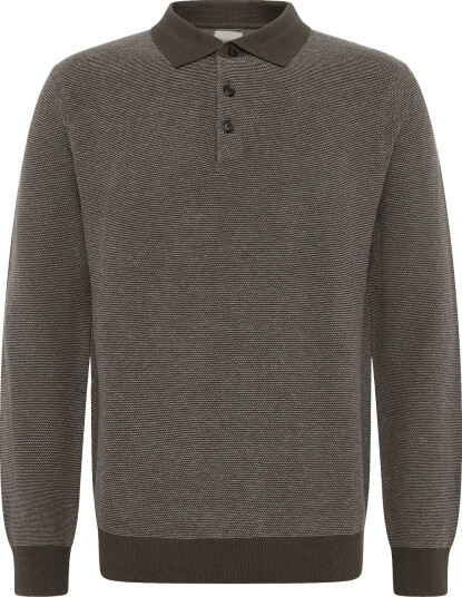 Gant Cotton Wool 2-Tone Texture Polo - Brown - XXXL