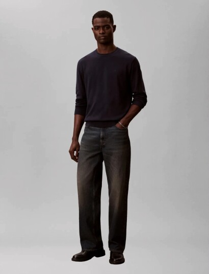 Calvin Klein Ls Supima Cotton Crew 14Gg Navy XXL