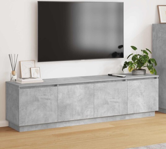 TV stativ med LED Betonggrå 180 x 38 x 49 cm Konstruert tre