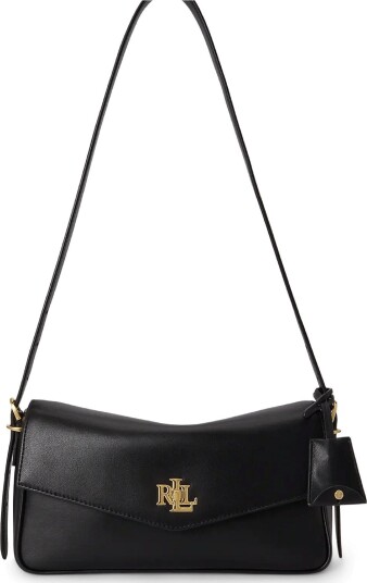 Lauren Ralph Lauren Nappa Leather Medium Farrah Shoulder Bag   BLACK   One Size