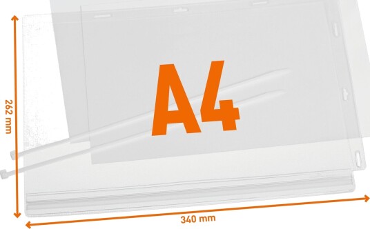 Vanntett Informasjonslomme A4 Med Kabelstrips For Montering   5 Stk./Pakning