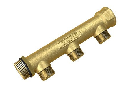 Wavin 3/4" Fordelerrør med fast muffe og 3 avgreninger 1/2"